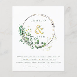 BUDGET All-in-1 Groen Gouden Krans QR Code Bruilof Flyer