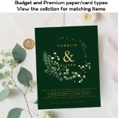 BUDGET All-in-1 Groen Gouden Krans QR Code Trouwen Flyer