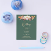 BUDGET All-in-1 Herfst Pompoen Groen Goud Bruiloft Flyer (Enkel)