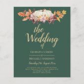 BUDGET All-in-1 Herfst Pumpkin Green Gold Wedding Flyer (Voorkant)