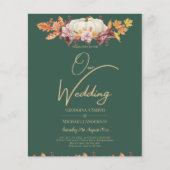 BUDGET All-in-1 Herfst Pumpkin Green Gold Wedding Flyer (Voorkant)