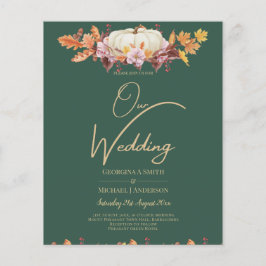 BUDGET All-in-1 Herfst Pumpkin Green Gold Wedding Flyer