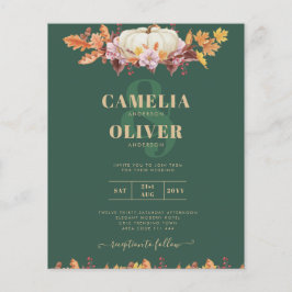 BUDGET All-in-1 Herfst Pumpkin Green Gold Wedding Flyer