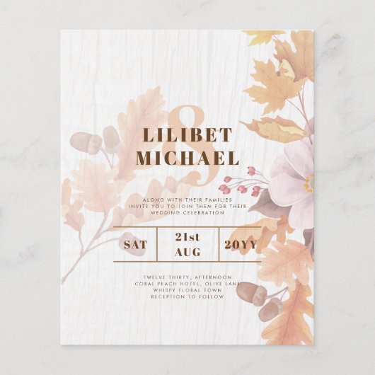 BUDGET All-in-1 Herfstbladeren Terracotta Bruiloft (Voorkant)