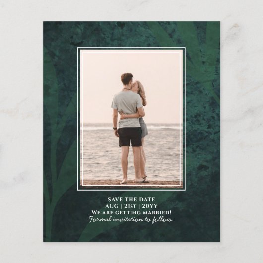 BUDGET All-in-1 Landelijke Smaragdgroene Bruiloft Flyer (Voorkant)