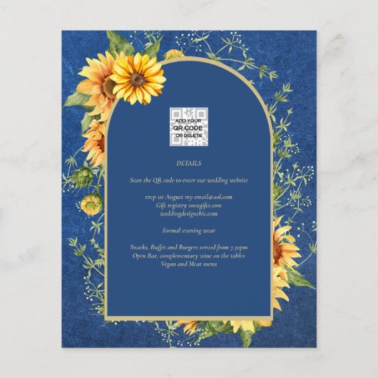 BUDGET All-in-1 Landelijke Zonnebloemen BLAUW Trou Flyer (Achterkant)