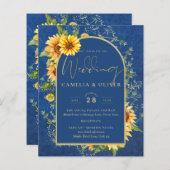 BUDGET All-in-1 Landelijke Zonnebloemen BLAUWE Huw (Voorkant / Achterkant)