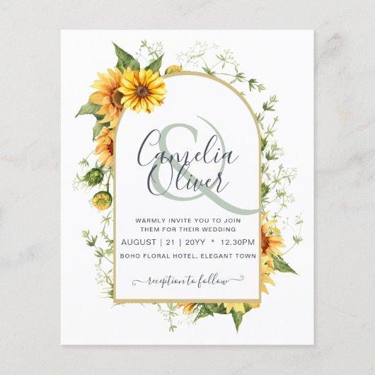 BUDGET All-in-1 Landelijke Zonnebloemen Groene Huw Flyer (Voorkant)