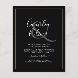 BUDGET All-in-1 Monochroom Ampersand Wedding Flyer