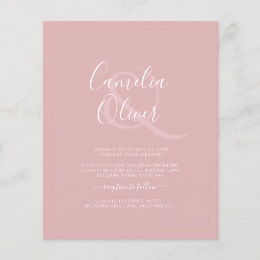 BUDGET All-in-1 Monochroom Ampersand Wedding Flyer (Voorkant)