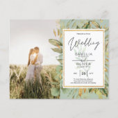 Budget All-in-1 PHOTO Greenery Wedding RSVP QR COD (Voorkant)