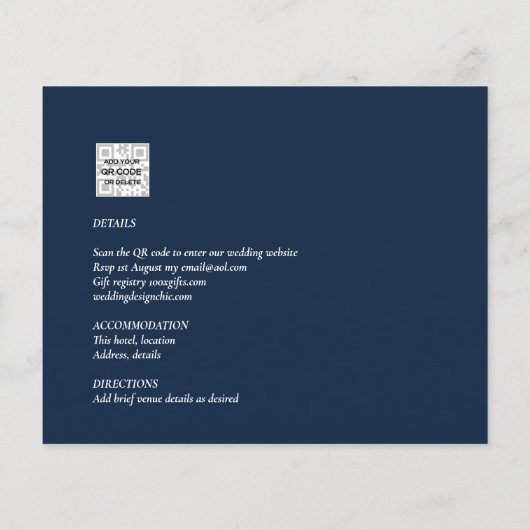 Budget All-in-1 PHOTO Greenery Wedding RSVP QR COD (Achterkant)