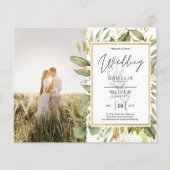 Budget All-in-1 PHOTO Greenery Wedding RSVP QR COD (Voorkant)