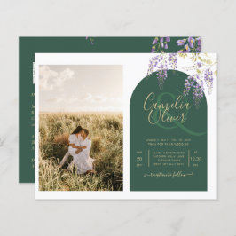 Budget All-in-1 PHOTO Wedding Wisteria QR Code INV