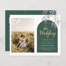 Budget All-in-1 PHOTO Wedding Wisteria QR Code INV