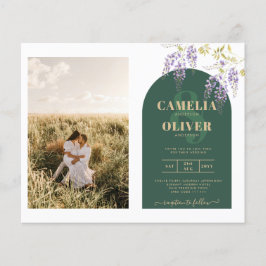 Budget All-in-1 PHOTO Wedding Wisteria QR Code INV Flyer