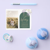 Budget All-in-1 PHOTO Wedding Wisteria QR Code INV Flyer (Enkel)