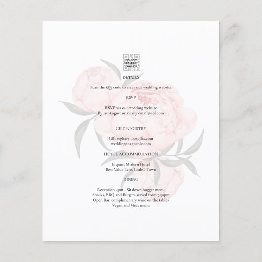 Budget All-in-1 Roze Blush Bloemen Overlay Trouwju (Achterkant)