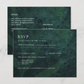 BUDGET All-in-1 Rustic Emerald Green Wedding Briefkaart (Voorkant / Achterkant)