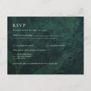 BUDGET All-in-1 Rustic Emerald Green Wedding Briefkaart