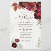 BUDGET All-in-1 Rustic Herfst Maroon Burgundy Wedd Flyer (Voorkant)