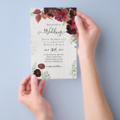 BUDGET All-in-1 Rustic Herfst Maroon Burgundy Wedd Flyer (Hand)