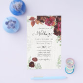 BUDGET All-in-1 Rustic Herfst Maroon Burgundy Wedd Flyer (Enkel)