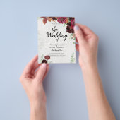 BUDGET All-in-1 Rustic Herfst Maroon Burgundy Wedd Flyer (Hand)