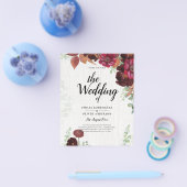 BUDGET All-in-1 Rustic Herfst Maroon Burgundy Wedd Flyer (Enkel)