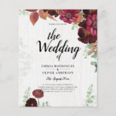 BUDGET All-in-1 Rustic Herfst Maroon Burgundy Wedd Flyer (Voorkant)