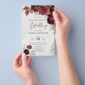 BUDGET All-in-1 Rustic Herfst Maroon Burgundy Wedd Flyer (Hand)