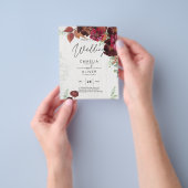 BUDGET All-in-1 Rustic Herfst Maroon Burgundy Wedd Flyer (Hand)