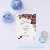 BUDGET All-in-1 Rustic Herfst Maroon Burgundy Wedd Flyer (Enkel)