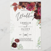 BUDGET All-in-1 Rustic Herfst Maroon Burgundy Wedd Flyer (Voorkant)