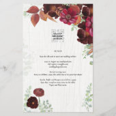 BUDGET All-in-1 Rustic Herfst Maroon Burgundy Wedd Flyer (Achterkant)