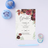 BUDGET All-in-1 Rustic Herfst Maroon Burgundy Wedd Flyer (Enkel)