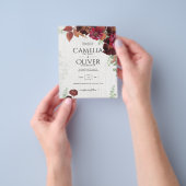 BUDGET All-in-1 Rustic Herfst Maroon Burgundy Wedd Flyer (Hand)