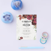 BUDGET All-in-1 Rustic Herfst Maroon Burgundy Wedd Flyer (Enkel)