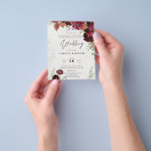 BUDGET All-in-1 Rustic Herfst Maroon Burgundy Wedd Flyer (Hand)