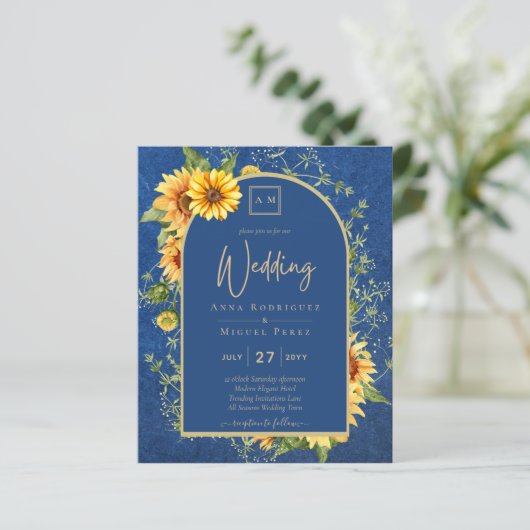 BUDGET All-in-1 Rustic Sunflower BLUE Wedding (Staand voorkant)