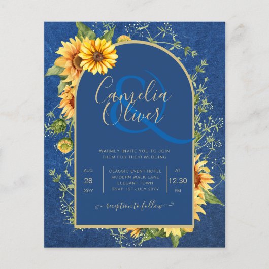 BUDGET All-in-1 Rustic Sunflower BLUE Wedding (Voorkant)