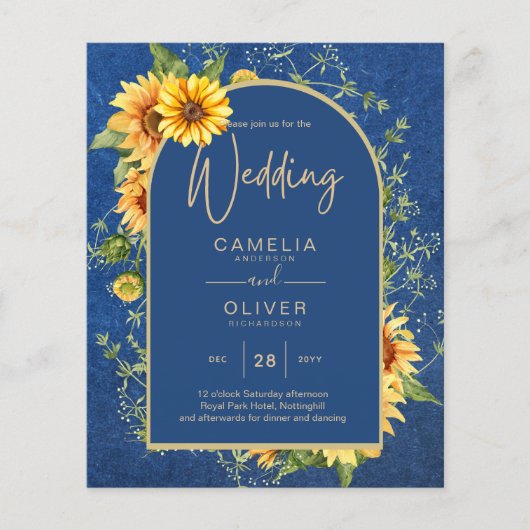 BUDGET All-in-1 Rustic Sunflower BLUE Wedding (Voorkant)