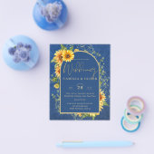BUDGET All-in-1 Rustic Sunflower BLUE Wedding Flyer (Enkel)