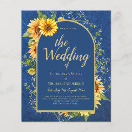 BUDGET All-in-1 Rustic Sunflower BLUE Wedding Flyer