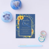 BUDGET All-in-1 Rustic Sunflower BLUE Wedding Flyer (Enkel)