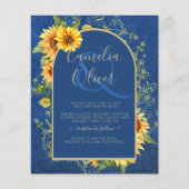 BUDGET All-in-1 Rustic Sunflower BLUE Wedding Flyer (Voorkant)