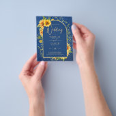 BUDGET All-in-1 Rustic Sunflower BLUE Wedding Flyer (Hand)