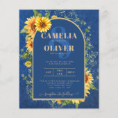 BUDGET All-in-1 Rustic Sunflower BLUE Wedding Flyer (Voorkant)