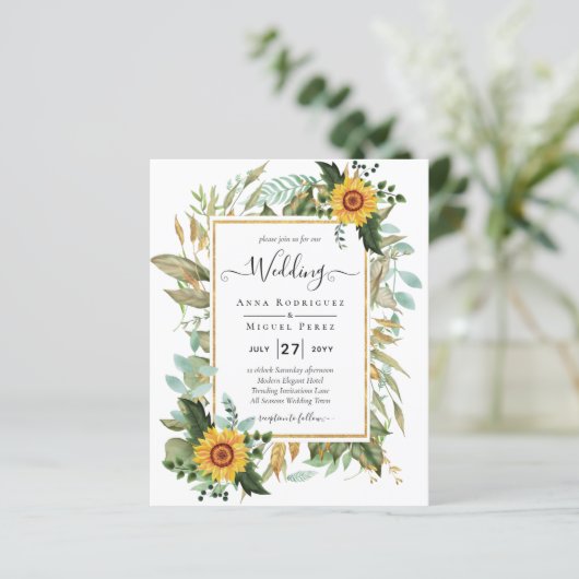 BUDGET All-in-1 Rustic Sunflower Greenery Wedding (Staand voorkant)