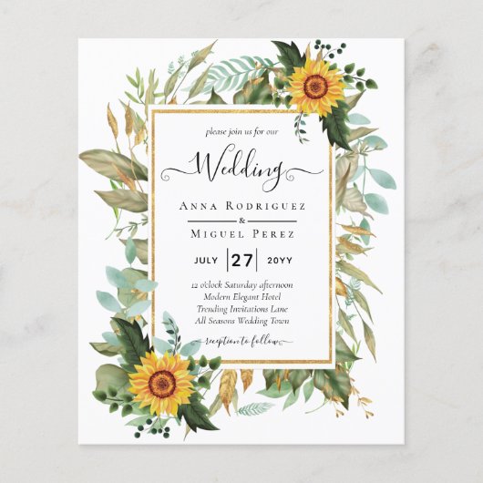 BUDGET All-in-1 Rustic Sunflower Greenery Wedding (Voorkant)